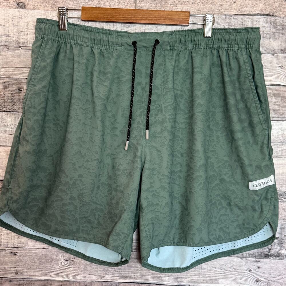 Legends Luka Lined Shorts Mens 2XL Green Thyme Performance Workout Stretch